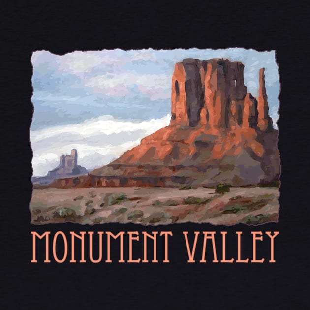 Monument Valley, Arizona & Utah, scenic mountain colorful landscape souvenir design by jdunster